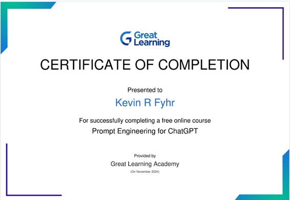 Prompt Engineering certificate